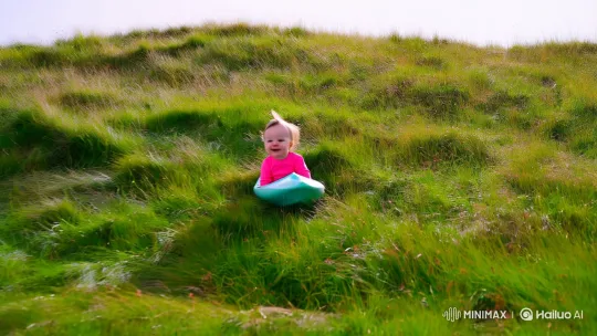 Baby Girl's Delightful Hilltop Kayak Adventure – AI Generated Video | Hailuo AI