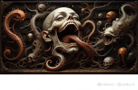 Giant Head Girl with Tentacles in Surreal, Eerie Animation – AI Generated Video | Hailuo AI