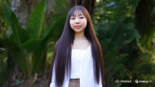 Young Woman Forms Bond with Majestic White Wolf – AI Generated Video | Hailuo AI