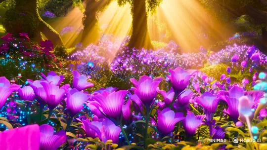 Disney Pixar's Enchanted, Glowing Garden Opening – AI Generated Video | Hailuo AI