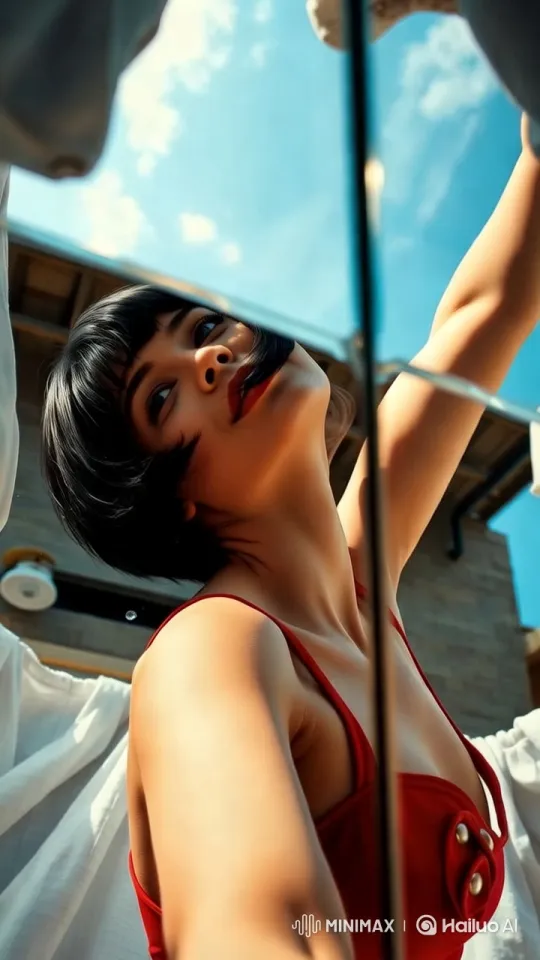Serene Slow Motion of Girl in Red Dress in 4K – AI Generated Video | Hailuo AI