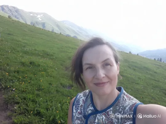 Peaceful Mountain Meadow Selfie in Live2D Animation – AI Generated Video | Hailuo AI