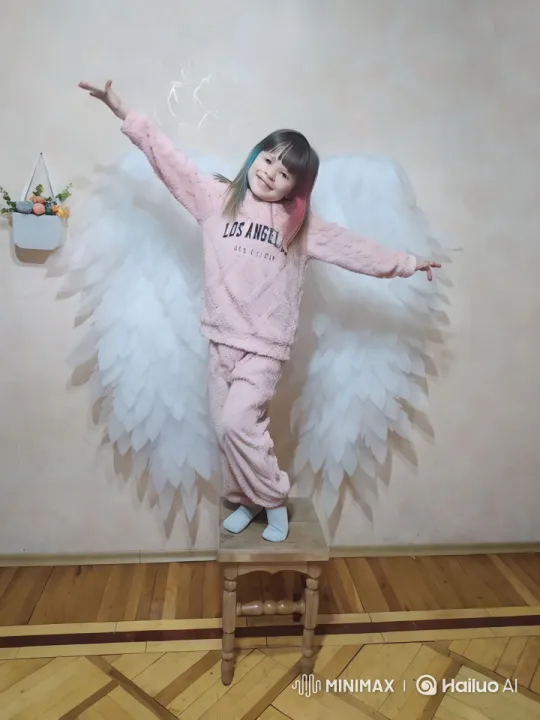 Girl Transforms into Angel, Simulates Flight in Cozy Room – AI Generated Video | Hailuo AI