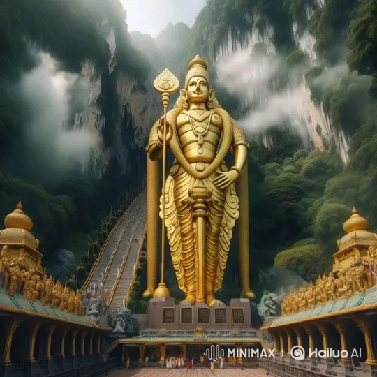 Aerial and Close-up Views of Lord Murugan Statue – AI Generated Video | Hailuo AI