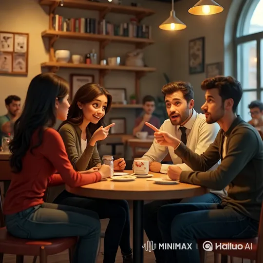 Intense Game Night at a Cozy Café – AI Generated Video | Hailuo AI