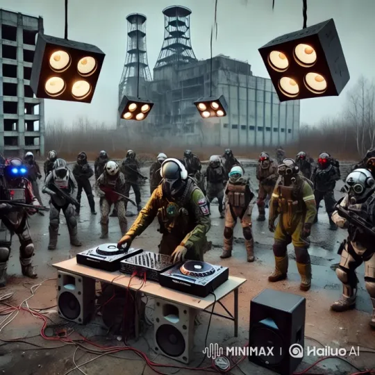 Post-Apocalyptic Stalkers Dance to DJ's Beats – AI Generated Video | Hailuo AI