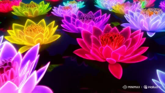 Psychedelic Lilies: Hypnotic Dance of Colors and Frogs – AI Generated Video | Hailuo AI