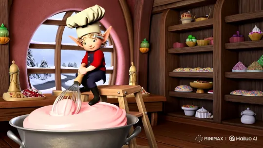 Magical Bakery: Elf Chef Crafts Creamy Delights – AI Generated Video | Hailuo AI