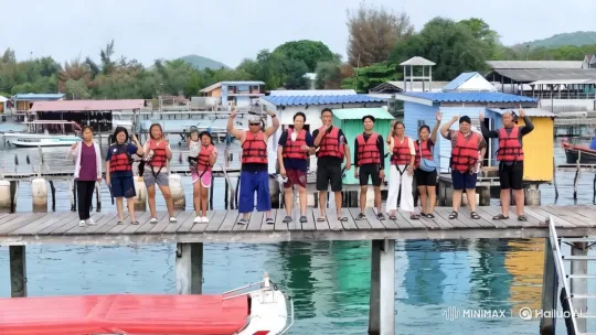 Group of People Performing Kung Fu on Pier – AI Generated Video | Hailuo AI