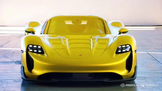Porsche Spyder 2020: Yellow to Dark Green Transformation – AI Generated Video | Hailuo AI