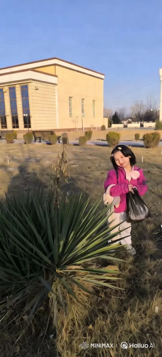 Girl in Garden: Serene Exploration with Toy – AI Generated Video | Hailuo AI