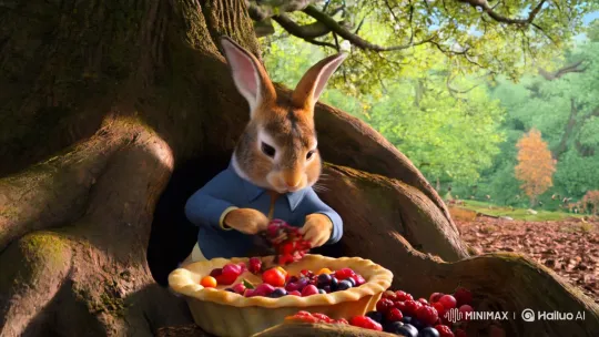 Rabbit Rosie Bakes Pie, Forms Friendship with Hedgehog Hector – AI Generated Video | Hailuo AI