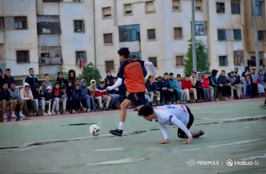 Intense Street Basketball Game with Vibrant Aesthetic – AI Generated Video | Hailuo AI