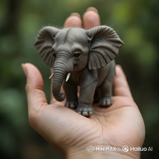 Aesthetic Close-up of Animated Elephant Figurine – AI Generated Video | Hailuo AI
