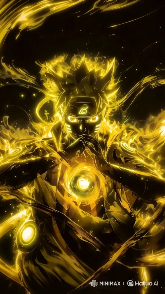 Radiant Protagonist in Golden Aura Amidst Starry Void – AI Generated Video | Hailuo AI