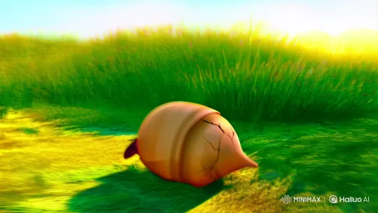Humpty Dumpty's Resilient Dance in a Sunlit Meadow – AI Generated Video | Hailuo AI