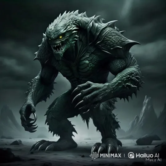 Monstrous Creature in Desolate Landscape - Aesthetic Short Film – AI Generated Video | Hailuo AI