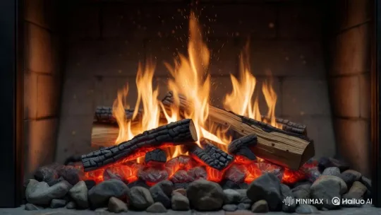 Cozy Tranquillity: Dynamic Fireplace Flames – AI Generated Video | Hailuo AI