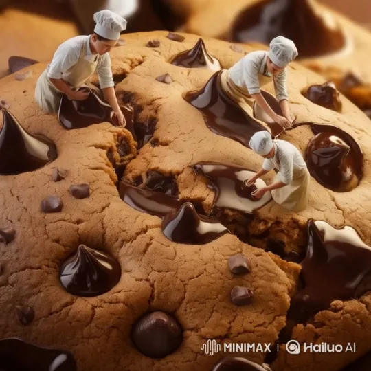 Mini Chefs Craft Giant Chocolate Chip Cookie – AI Generated Video | Hailuo AI
