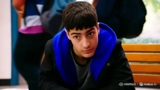 Young Man's Confrontational Moment in School Hallway – AI Generated Video | Hailuo AI
