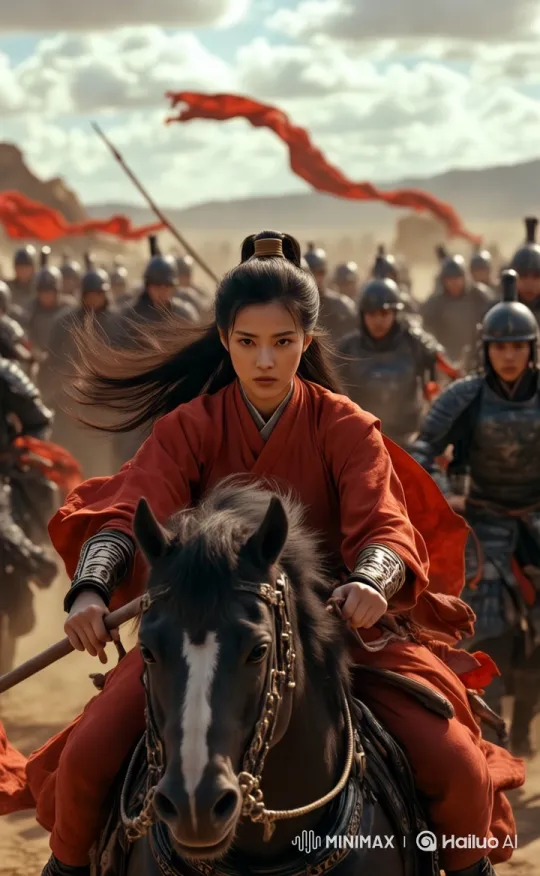 Warrior Leads Armored Troops in Epic Desert Battle – AI Generated Video | Hailuo AI