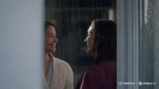 Women Find Warmth Amidst Rain's Rhythmic Serenade – AI Generated Video | Hailuo AI