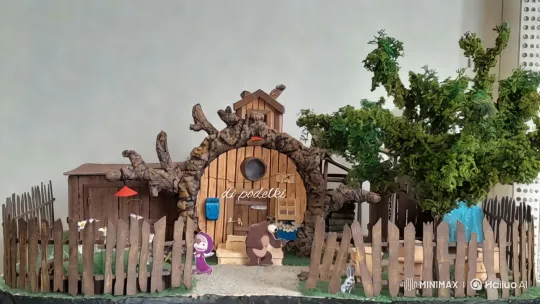 Bear and Girl in Rustic House Setting – AI Generated Video | Hailuo AI