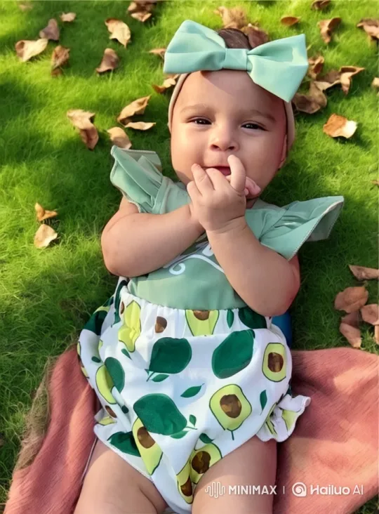 Baby Dances Joyfully in Autumn Avocado Outfit – AI Generated Video | Hailuo AI