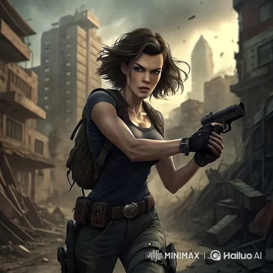 Post-Apocalyptic Action: Determined Woman in Tactical Gear – AI Generated Video | Hailuo AI