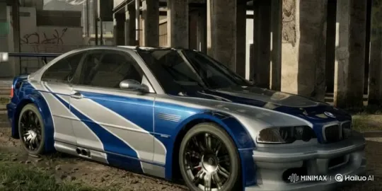 BMW M3 GTR Drifting in Urban Setting – AI Generated Video | Hailuo AI