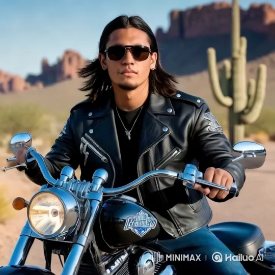 Young Man Speeds Off on Truck with Helmet Tracking Shot – AI Generated Video | Hailuo AI