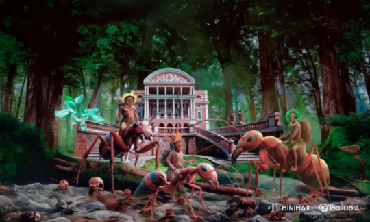 Fantasy Scene: Giant Ants, Anthropomorphic Creatures, Brazilian Indians – AI Generated Video | Hailuo AI