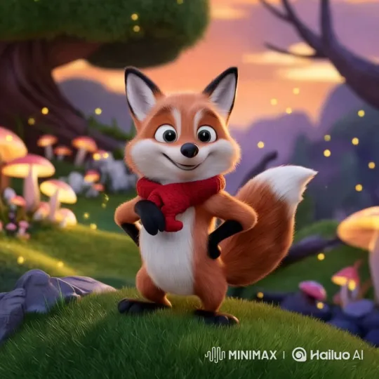 Fox on Hill: Enchanted Forest at Sunset – AI Generated Video | Hailuo AI