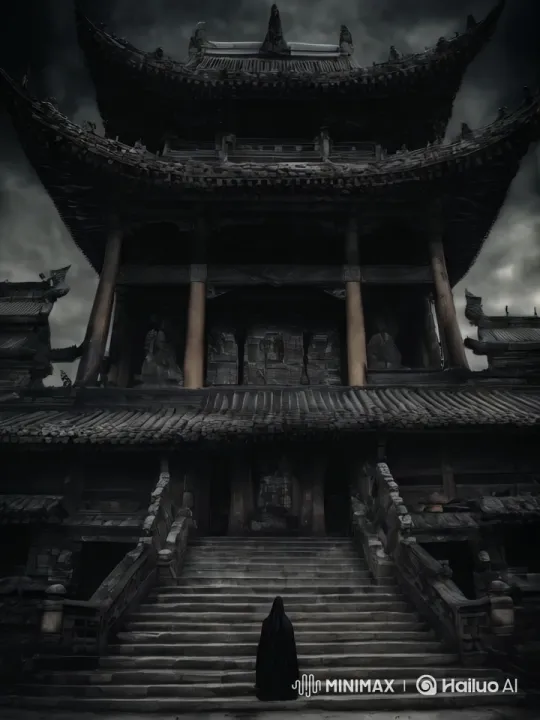 Mysterious Temple Awaits in Dark, Stormy Setting – AI Generated Video | Hailuo AI
