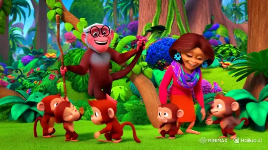 Grandparents Monkey and Grandkids' Joyful Jungle Play – AI Generated Video | Hailuo AI