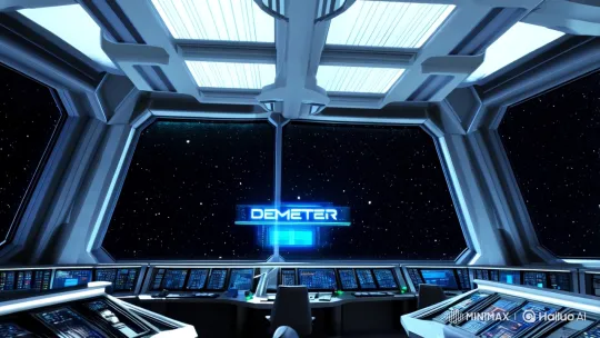 Dynamic 3D Cinematic Tour of Spaceship DEMETER's Command Room – AI Generated Video | Hailuo AI