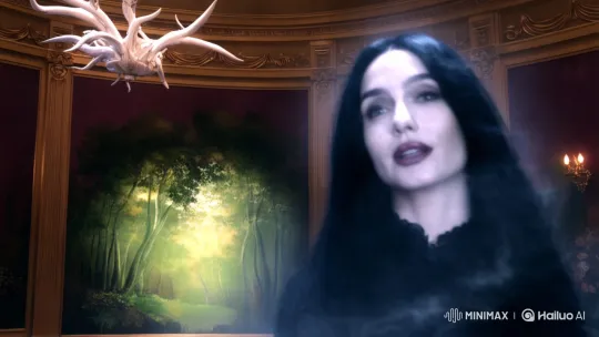 Victorian Ghostly Figure in Dimly Lit 1890s Salon – AI Generated Video | Hailuo AI