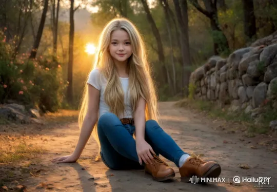 Tranquil Forest Scene with Reflective Young Woman – AI Generated Video | Hailuo AI