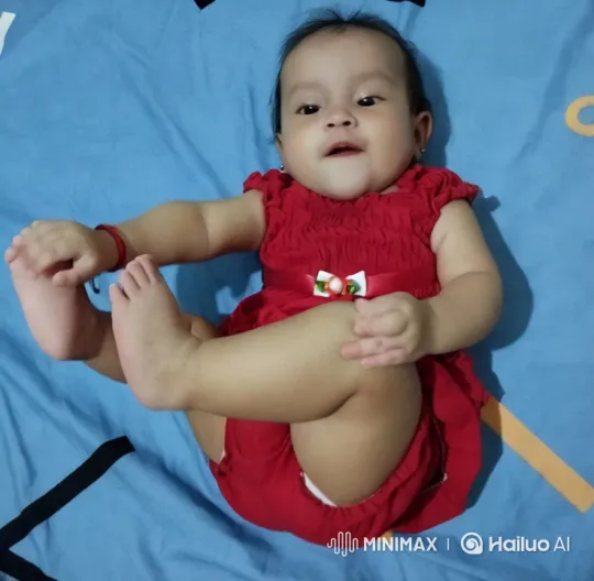 Baby's Joyful Kung Fu Dance on Blue Bedspread – AI Generated Video | Hailuo AI