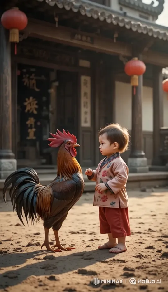 Boy Battles Chicken in High-Intensity Outdoor Fight Scene – AI Generated Video | Hailuo AI