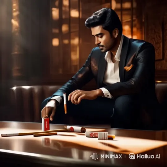 Man Skillfully Tosses and Catches Cigarette in Elegant Setting – AI Generated Video | Hailuo AI