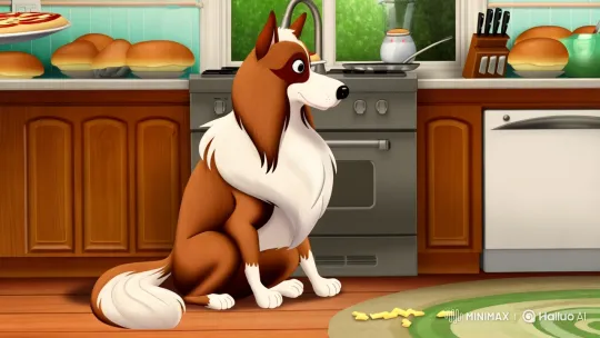 Cozy Kitchen: Graceful Luna and Playful Greta Enjoy Warmth – AI Generated Video | Hailuo AI