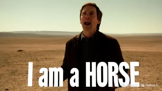 Man Transforms into Horse Amid Explosions in Surreal Scene – AI Generated Video | Hailuo AI