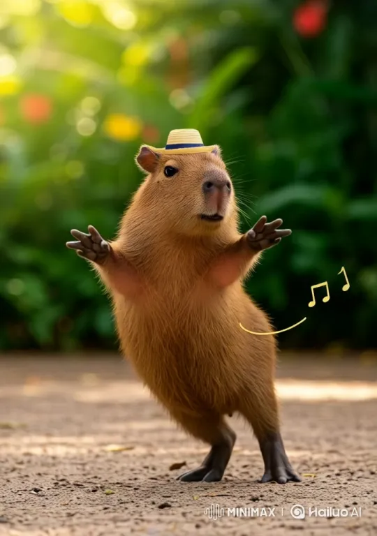 Digital Dancing Capybara in Vibrant Urban Setting – AI Generated Video | Hailuo AI