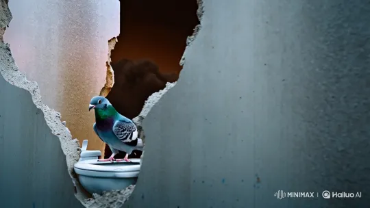 Pigeon Amidst Nuclear Apocalypse – AI Generated Video | Hailuo AI