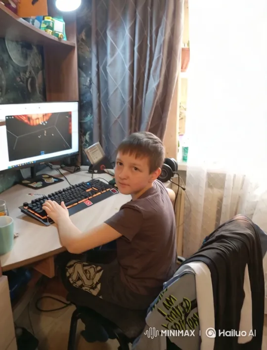 Boy's Magical Transformation in Whimsical Computer Game Scene – AI Generated Video | Hailuo AI
