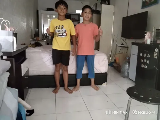 Two Boys Perform Dynamic Kungfu in Neat Bedroom – AI Generated Video | Hailuo AI