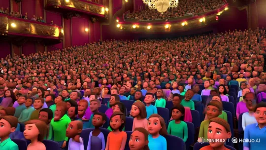 3D Animated Spectacle Captivates Diverse Audience – AI Generated Video | Hailuo AI