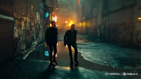 Stylish Tension: Alleyway Confrontation – AI Generated Video | Hailuo AI