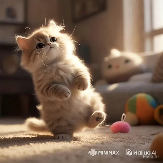 Charming Kittens: Captivating Play in a Sunlit Room – AI Generated Video | Hailuo AI